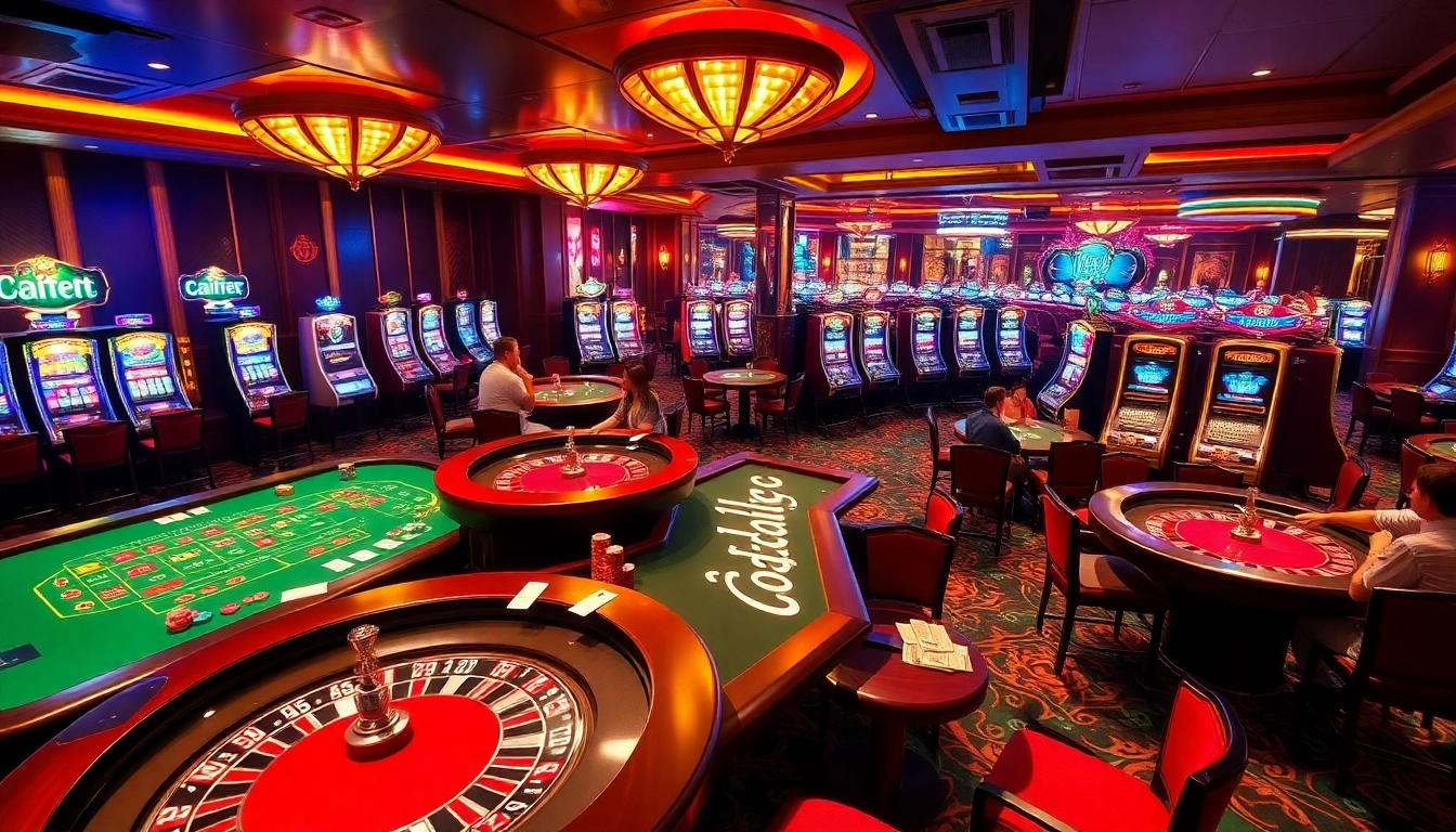 Gamblers enjoying an exciting game at a 123b casino table, with vibrant chips and cards.