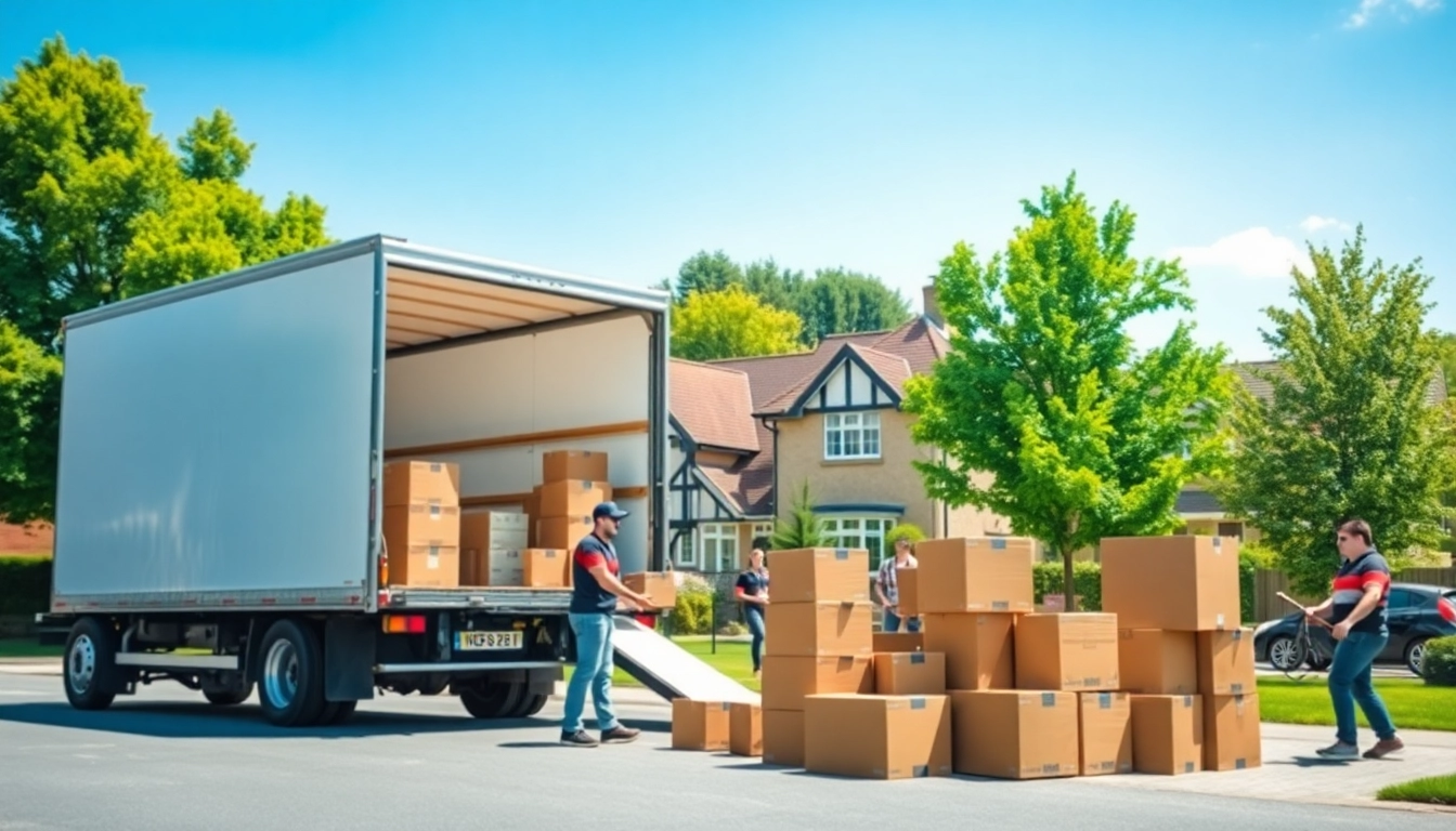 Efficient removals in cheltenham showcasing professional movers preparing for a household move.