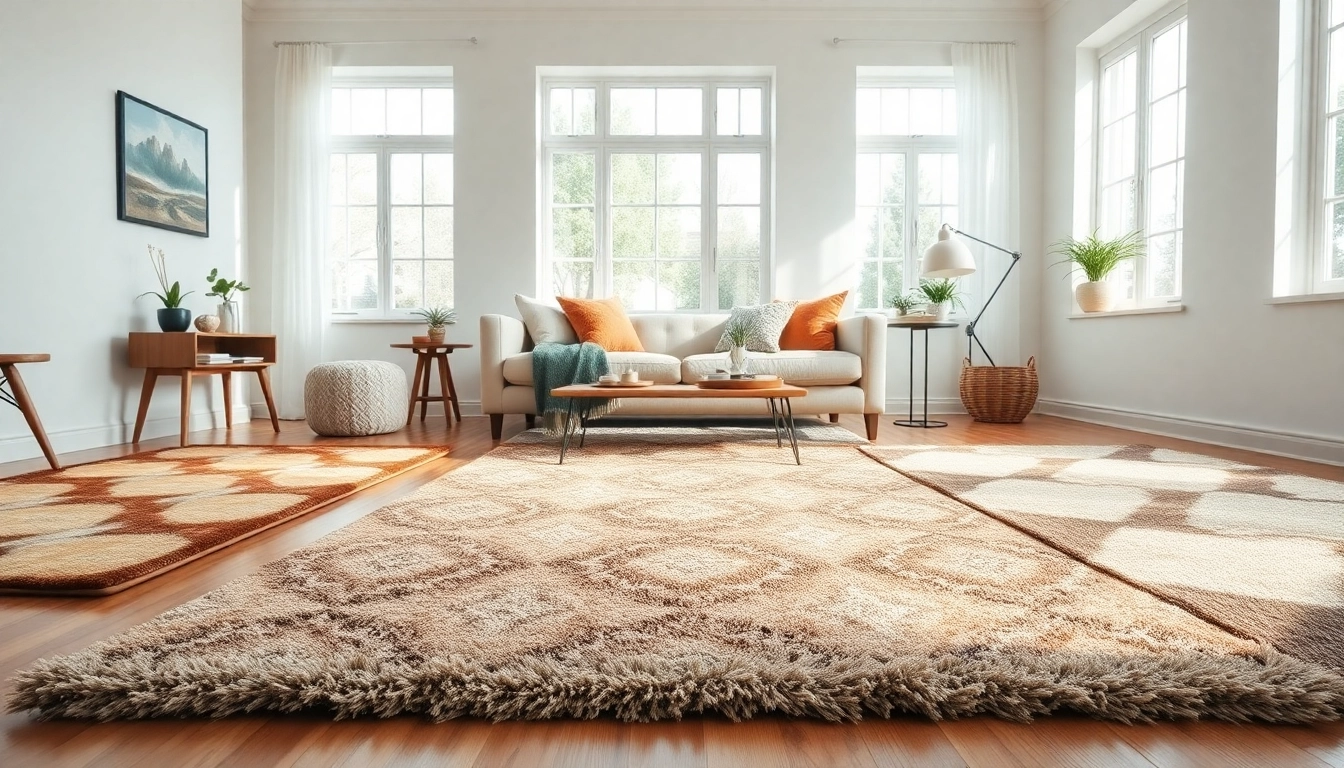 Showcasing vibrant washable rugs in a stylish living room setting with natural light.