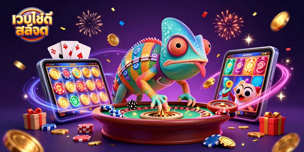 Engage with exciting game action at เว็บไซต์สล็อต featuring a vibrant 3D casino scene.