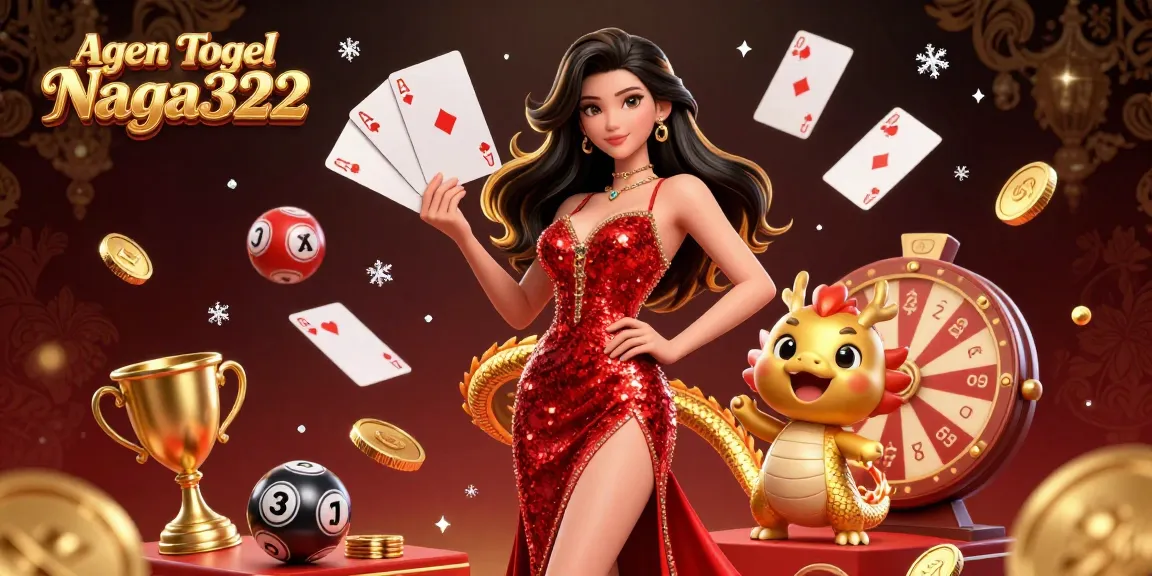 Agen Togel Naga322 enhances your gameplay with a stunning 3D casino illustration, showcasing vibrant elements of lottery gaming.