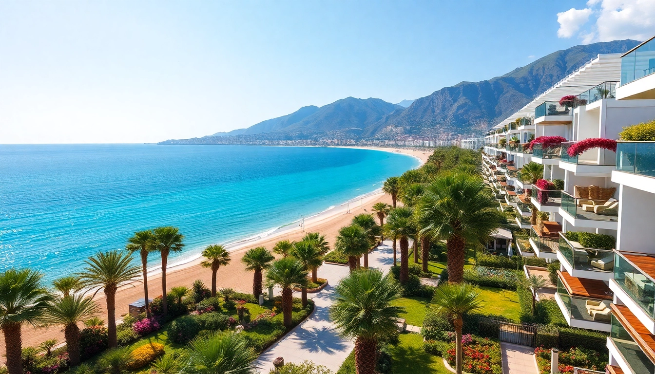 Beautiful modern apartments for sale in Alanya, Turkey, showcasing coastal views.