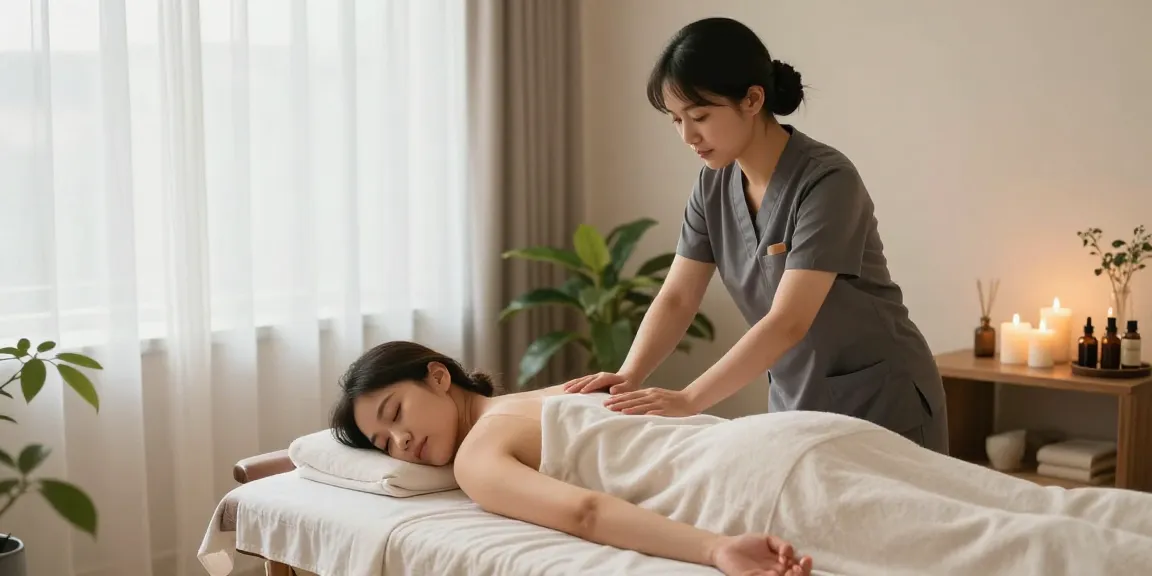 주안출장마사지로 편안함을 제공하는 마사지 치료사와 고객의 모습