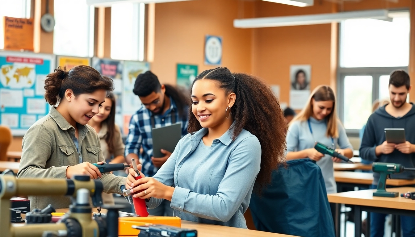 Students engaged in hands-on training at a trade school in Tennessee, focusing on skill development.