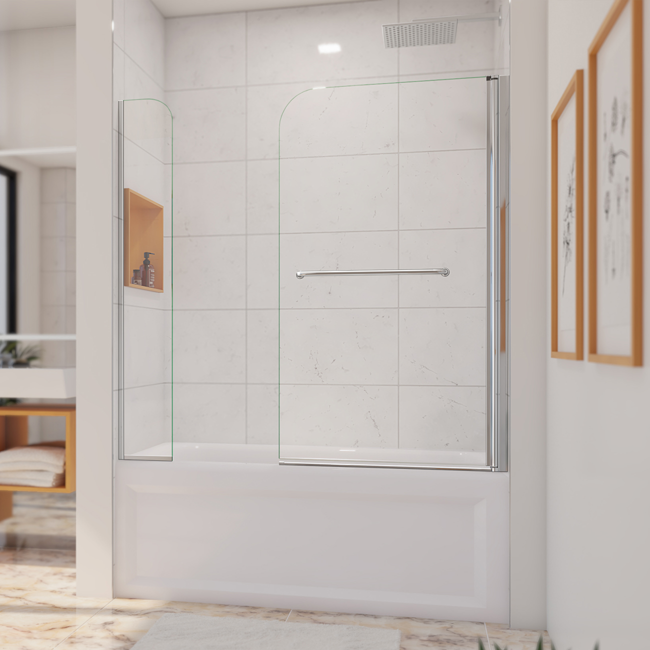 Easy-Clean Sliding Shower Doors for Tubs