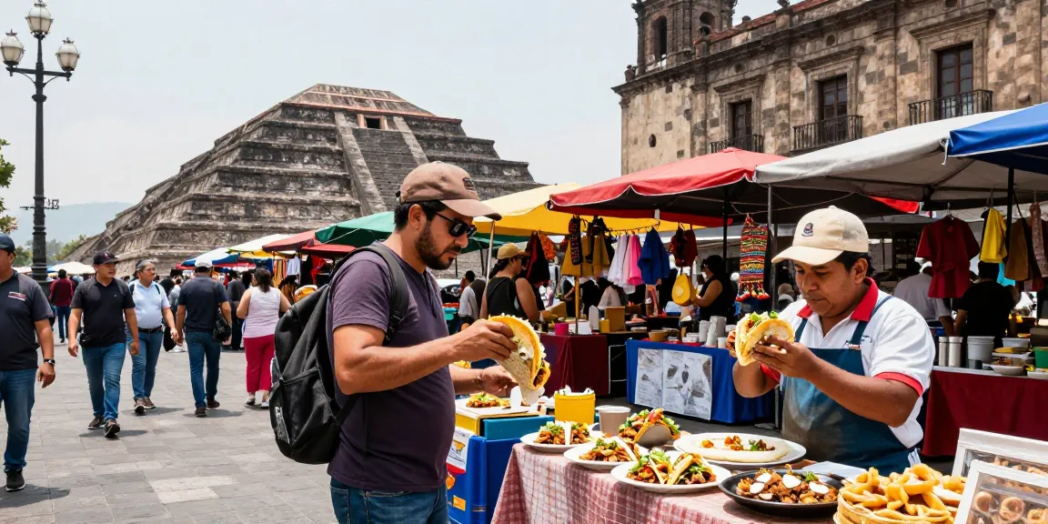 rokok88 traveler enjoying tacos in vibrant Mexico City market