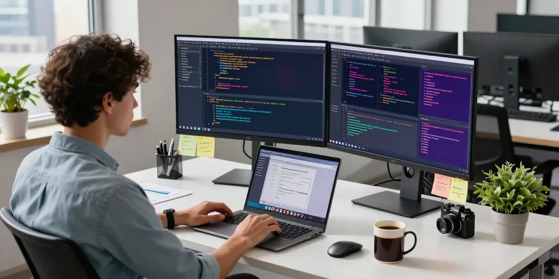 Efficient workspace showcasing 截图软件下载 and screen captures for developers in a tech environment.