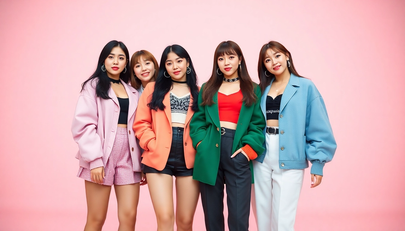 blackpink members posing together in stylish outfits, showcasing their unique personalities.