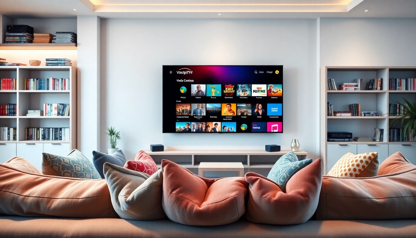 Enjoy diverse content options from https://vizomate.com showcased on a modern living room TV.