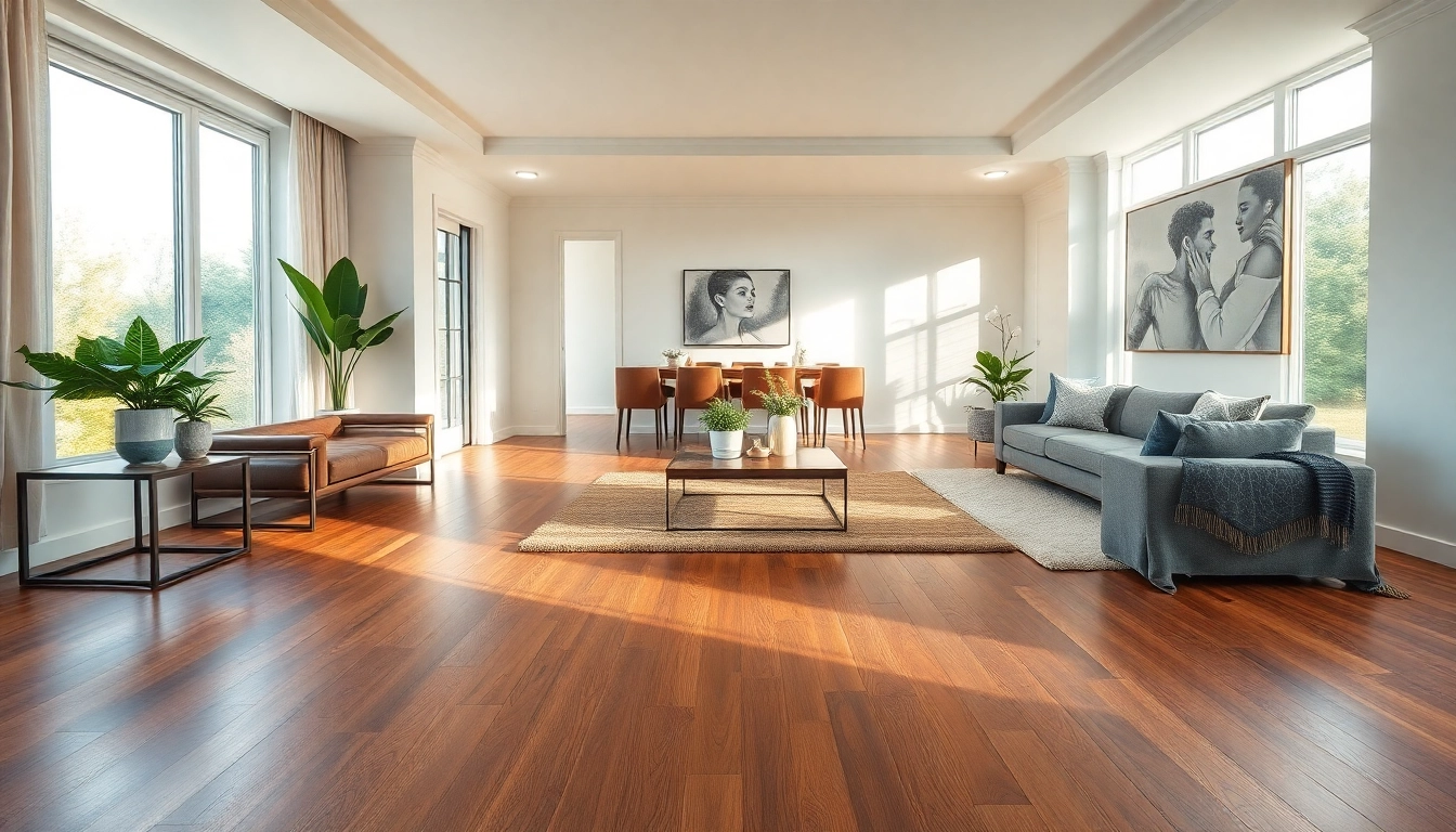 Transform your space with vinyl flooring that mimics wood, showcased in a beautifully decorated living room.