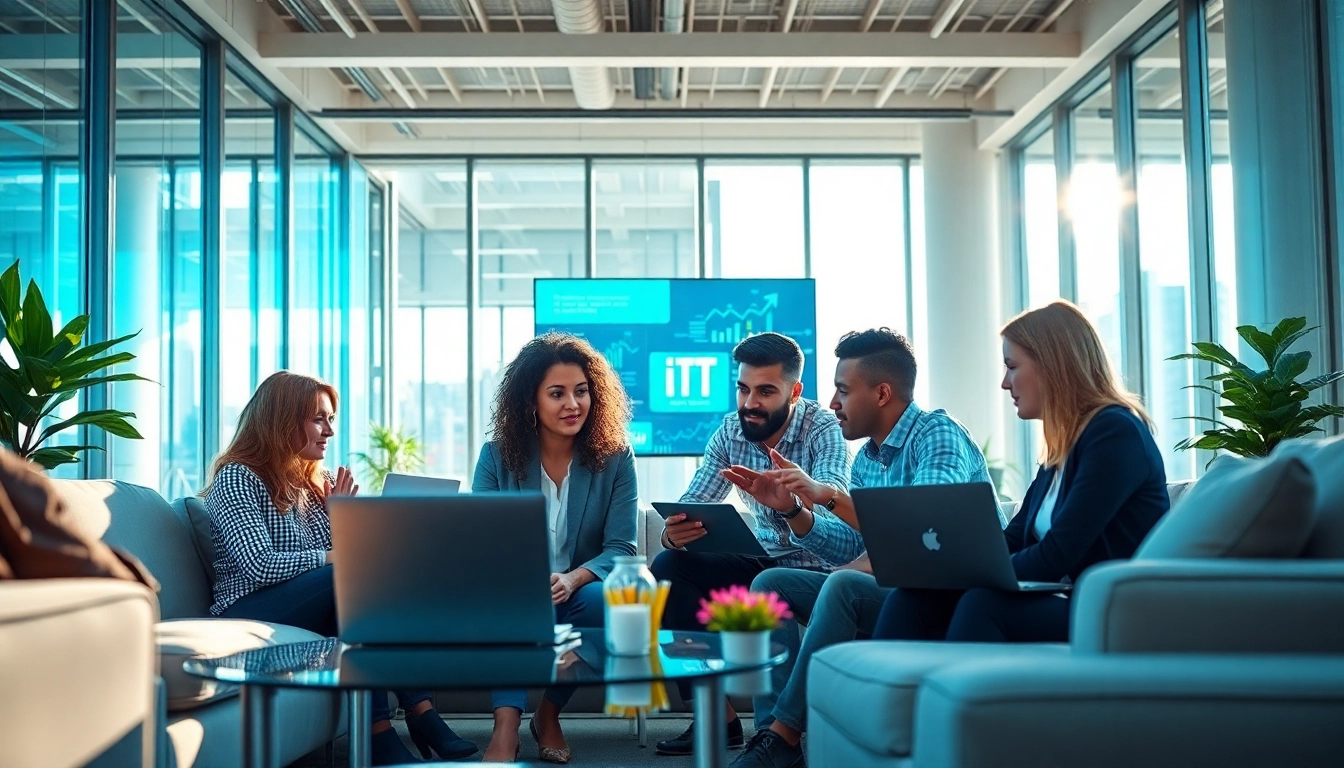 Find managed it services near me with a professional team collaborating in a modern office.