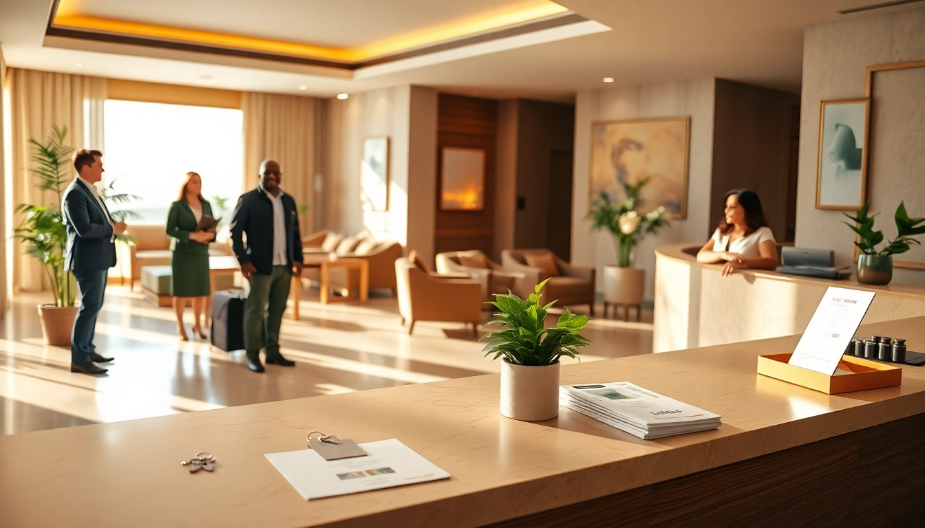 Compare Rates for Hotels in a warm, inviting reception area with a friendly staff.