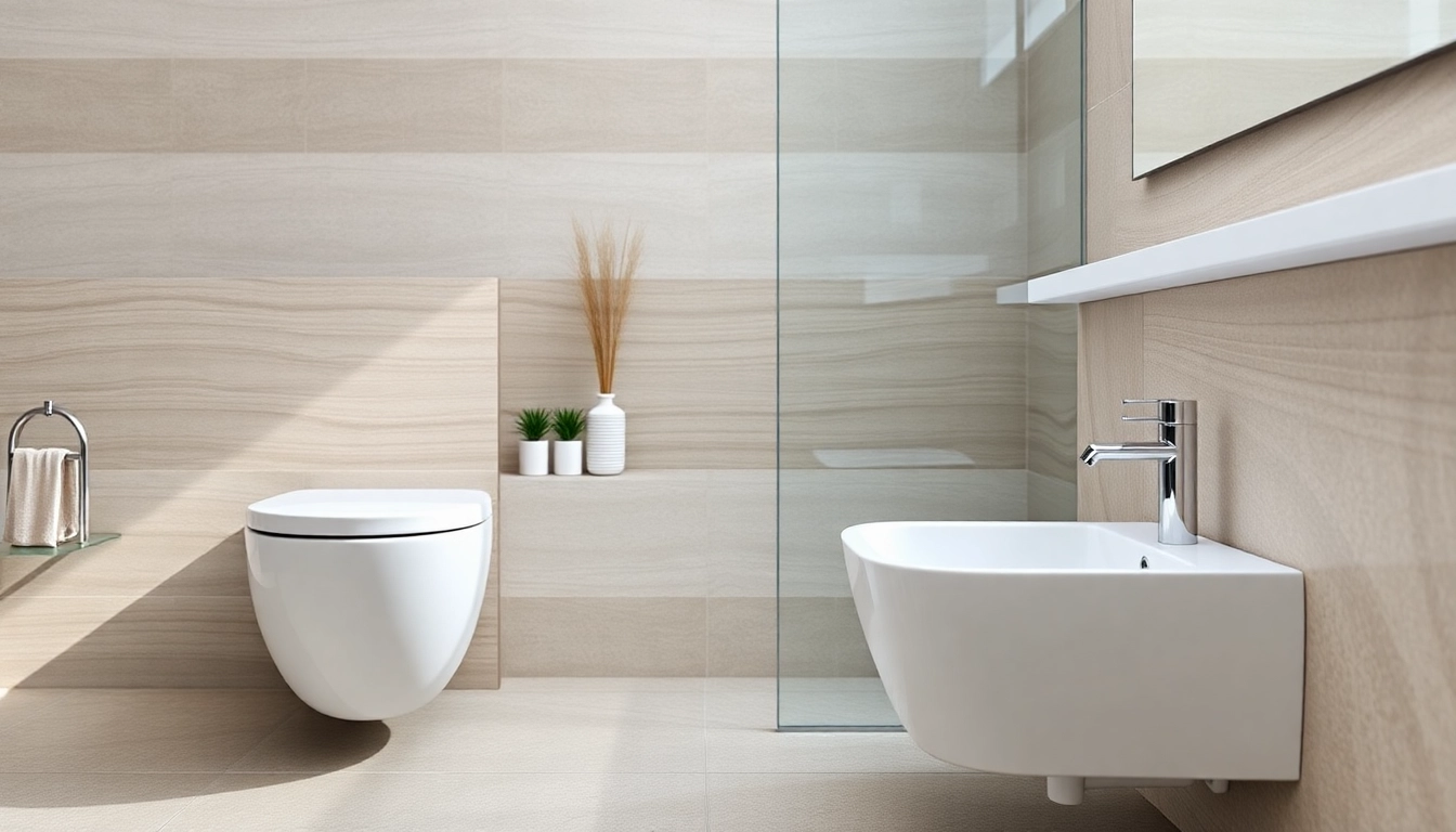 Installare sanitari moderni e eleganti per un bagno elegante e funzionale.