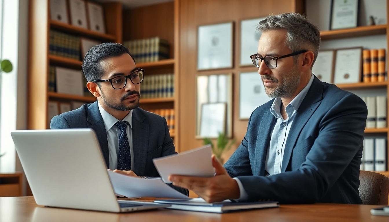 Engaged attorney at https://www.agslawfirm.com providing legal advice in a modern office.