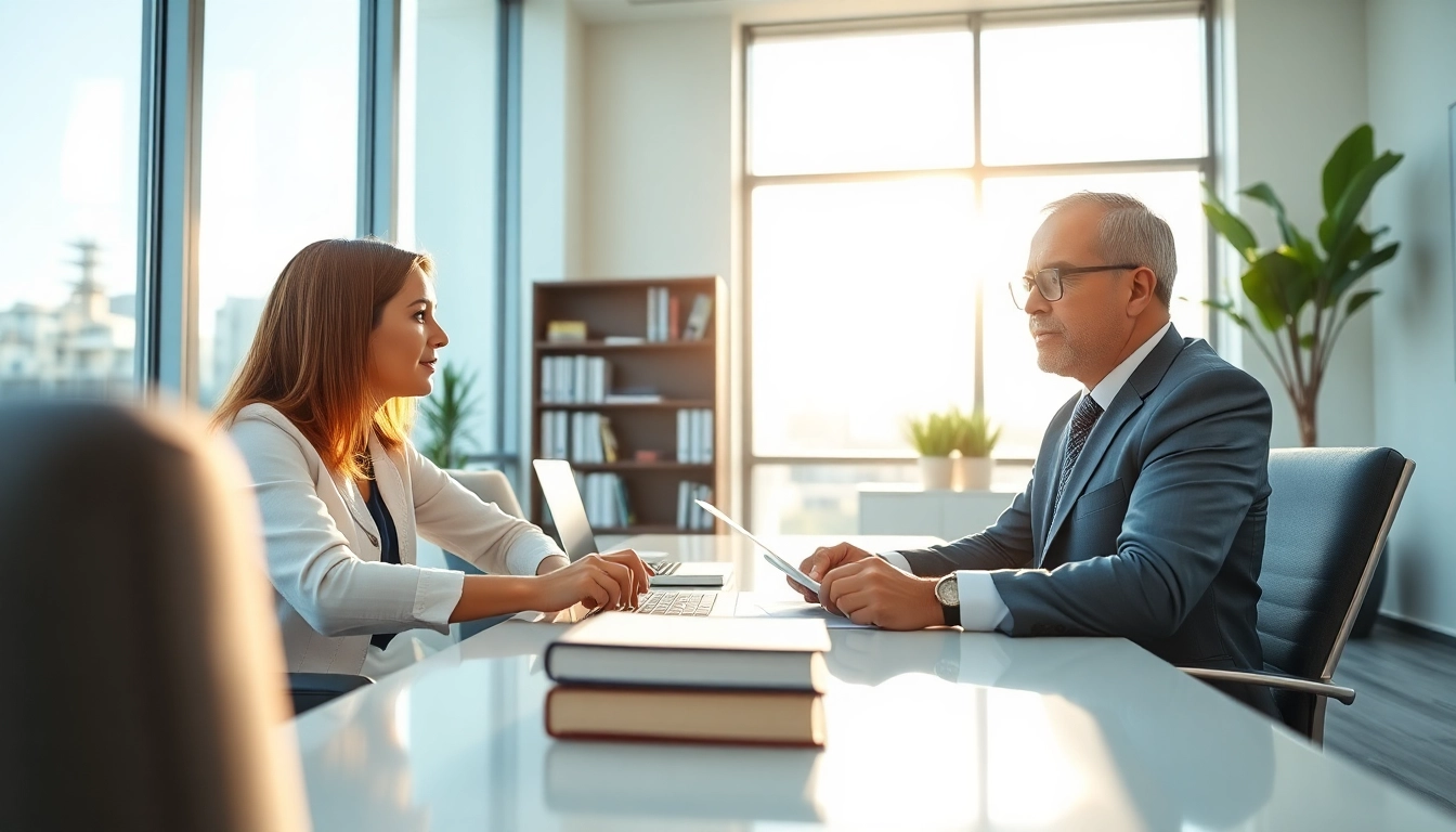 Fort Lauderdale workers compensation lawyer consulting a client in a professional setting, embodying trust and expertise.