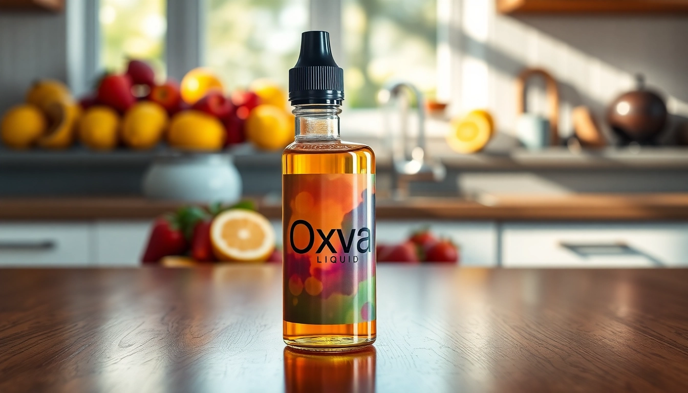 Genießen Sie die besten Aromen von Oxva Liquid in einem stilvollen Szenario mit fruchtigen Akzenten.