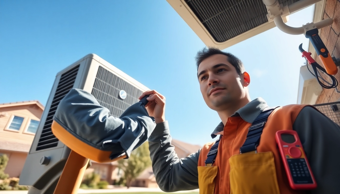 HVAC Repair Tampa technician skillfully working on an air conditioning unit in a residential area.