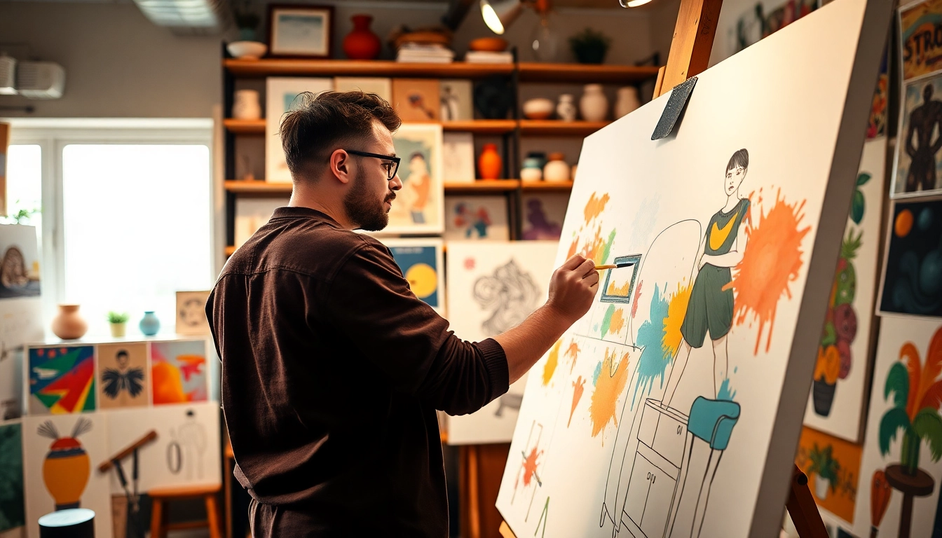 Frédéric Julien chez fredericjulien-design.fr en pleine création artistique.