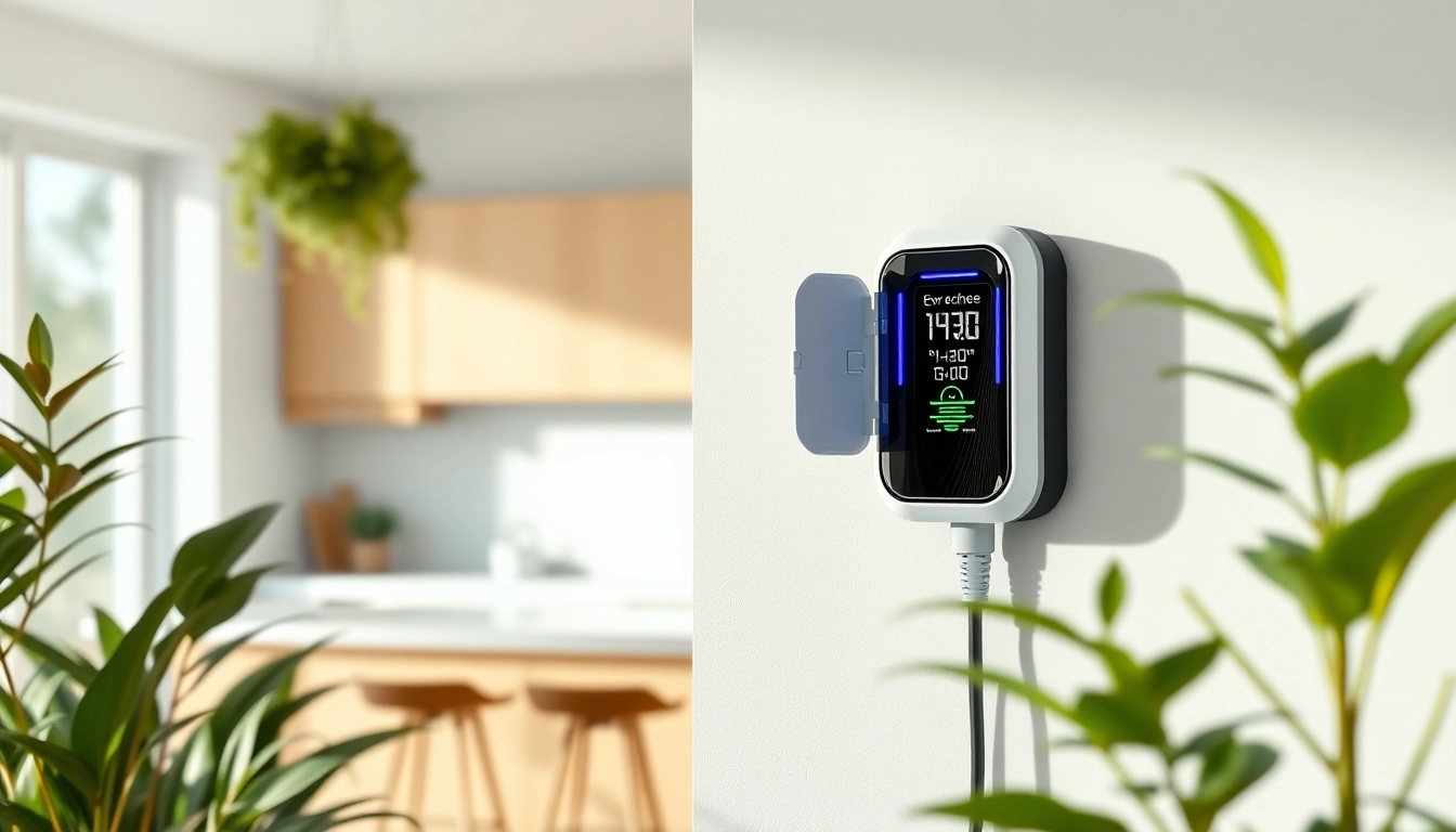McNally EV charger installation in a modern kitchen showcasing sleek technology.