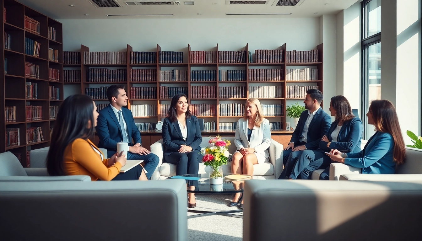 Miami divorce lawyers consulting with clients in a welcoming office setting