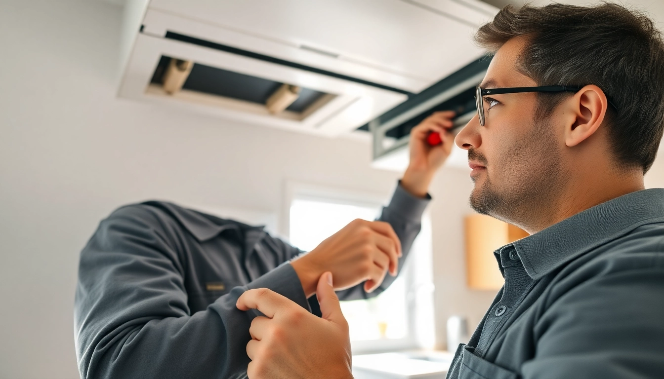 Understand what does a home warranty cover for HVAC systems with a technician working on a unit.