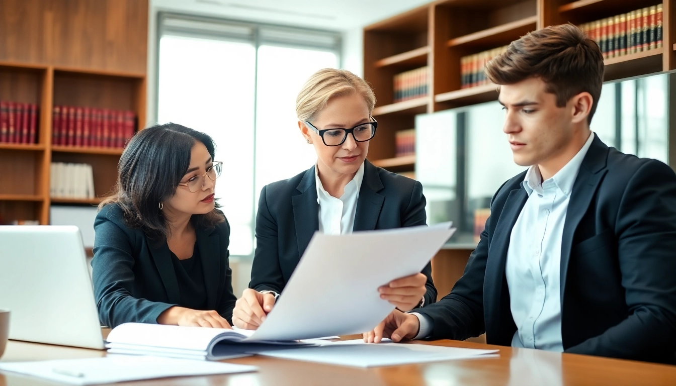 Consultation with a real estate attorney from https://www.atlantarealestateattorney.com in a modern office.