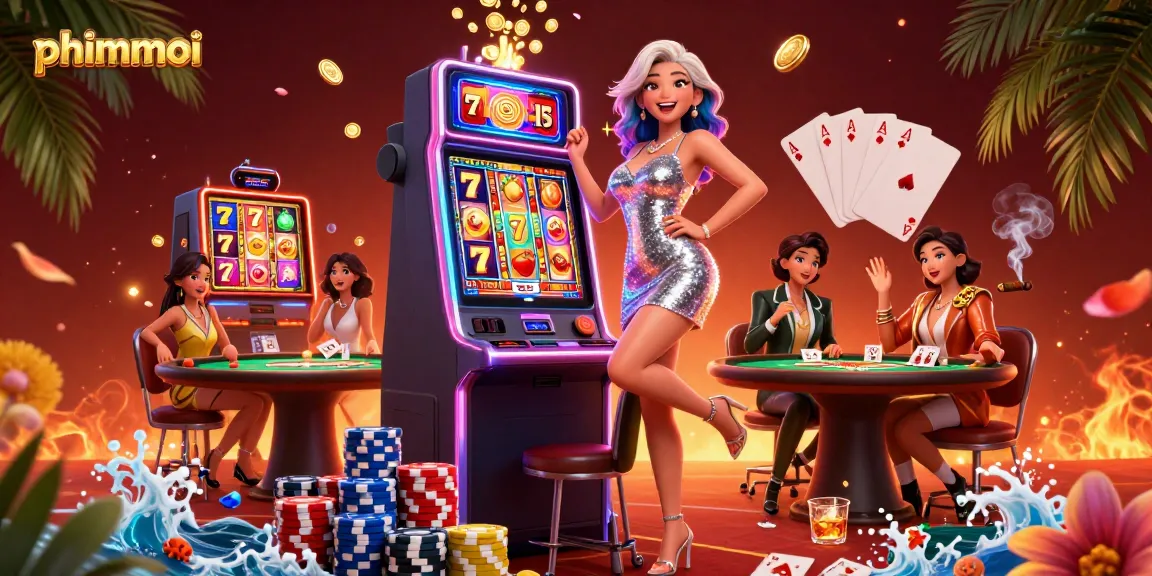 Experience thrilling wins at phimmoi's vibrant casino scene with a celebratory slot jackpot.
