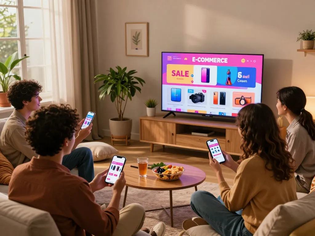 Experience the excitement of online shopping on https://hubet88.icu/ with friends in a cozy living room.