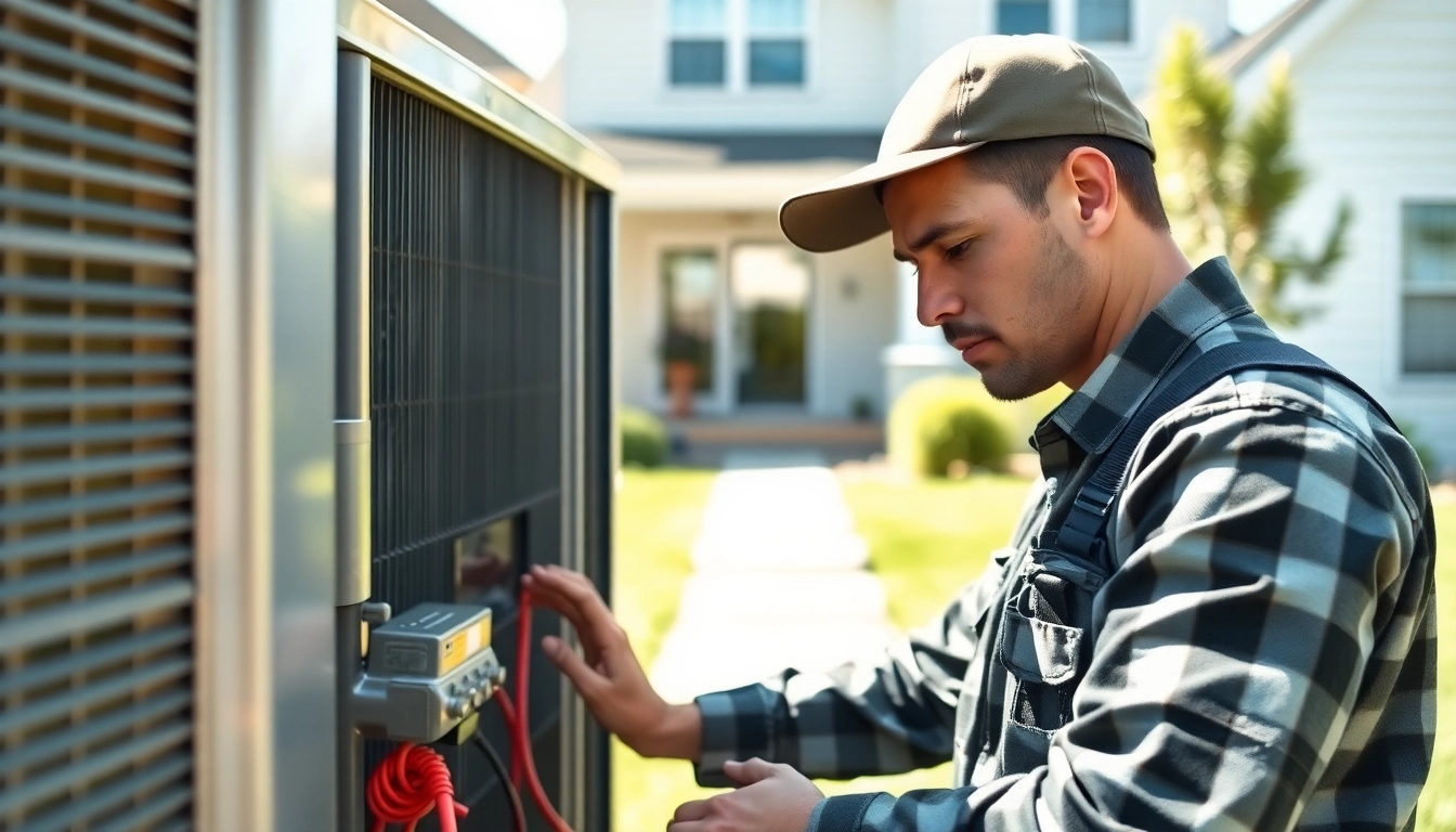 HVAC repair waccabuc enhanced by a technician servicing a central air conditioning unit.