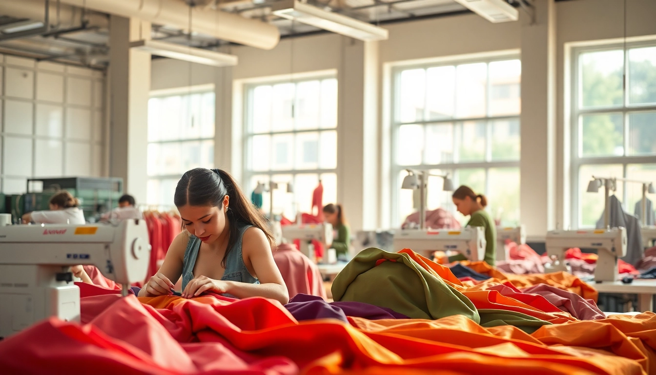 High Quality Clothing Manufacturer showcasing skilled artisans crafting garments with precision.
