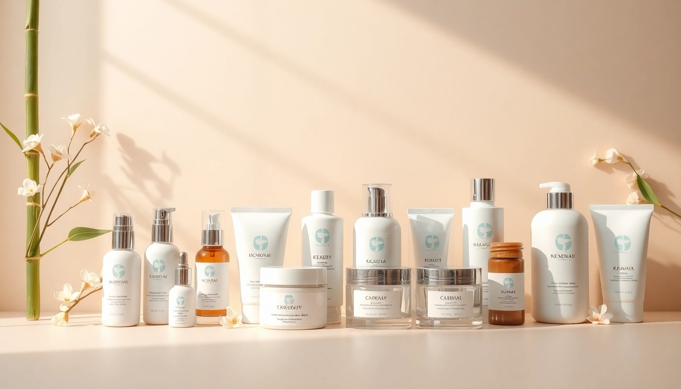 K-Beauty i Sverige – produktpresentation som visar populära hudvårdsprodukter i en lugn och inbjudande layout.