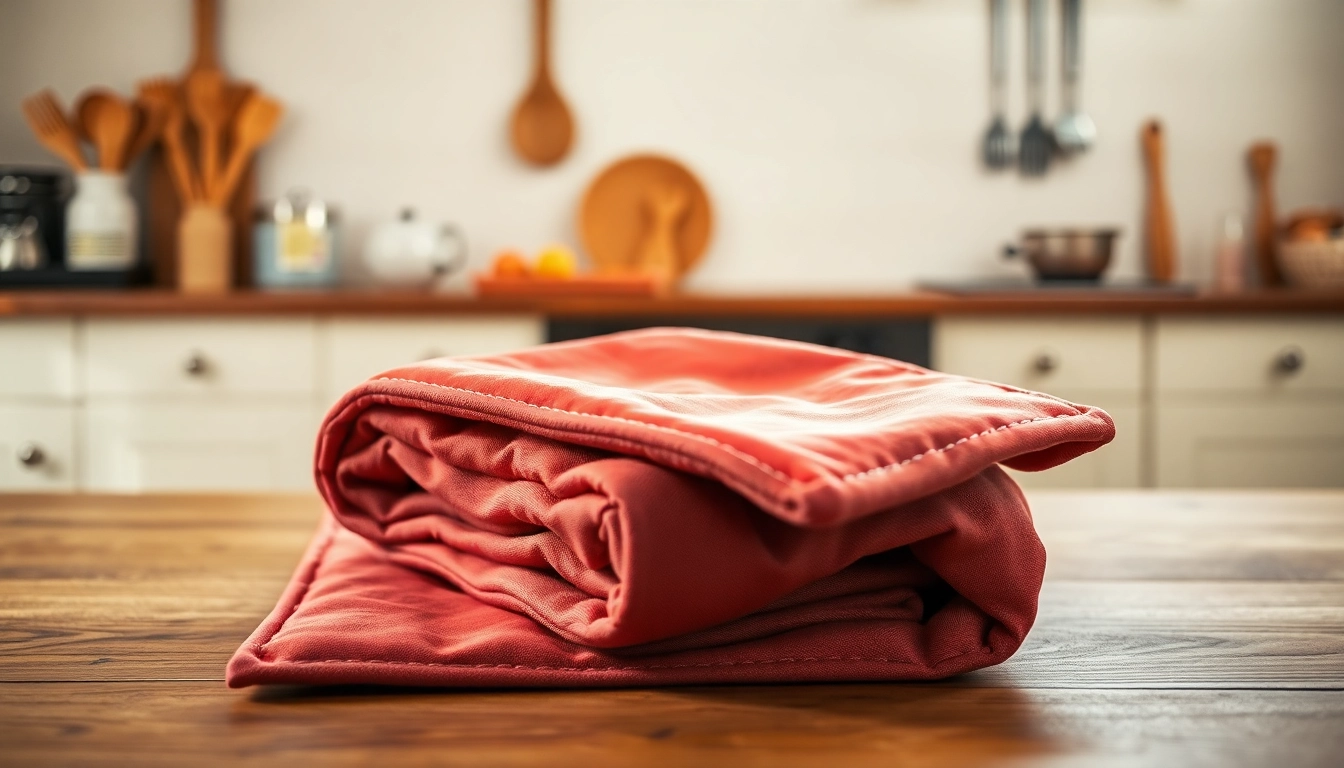 Fire blanket neatly folded on a kitchen table, showcasing its fire-retardant material and safety features.