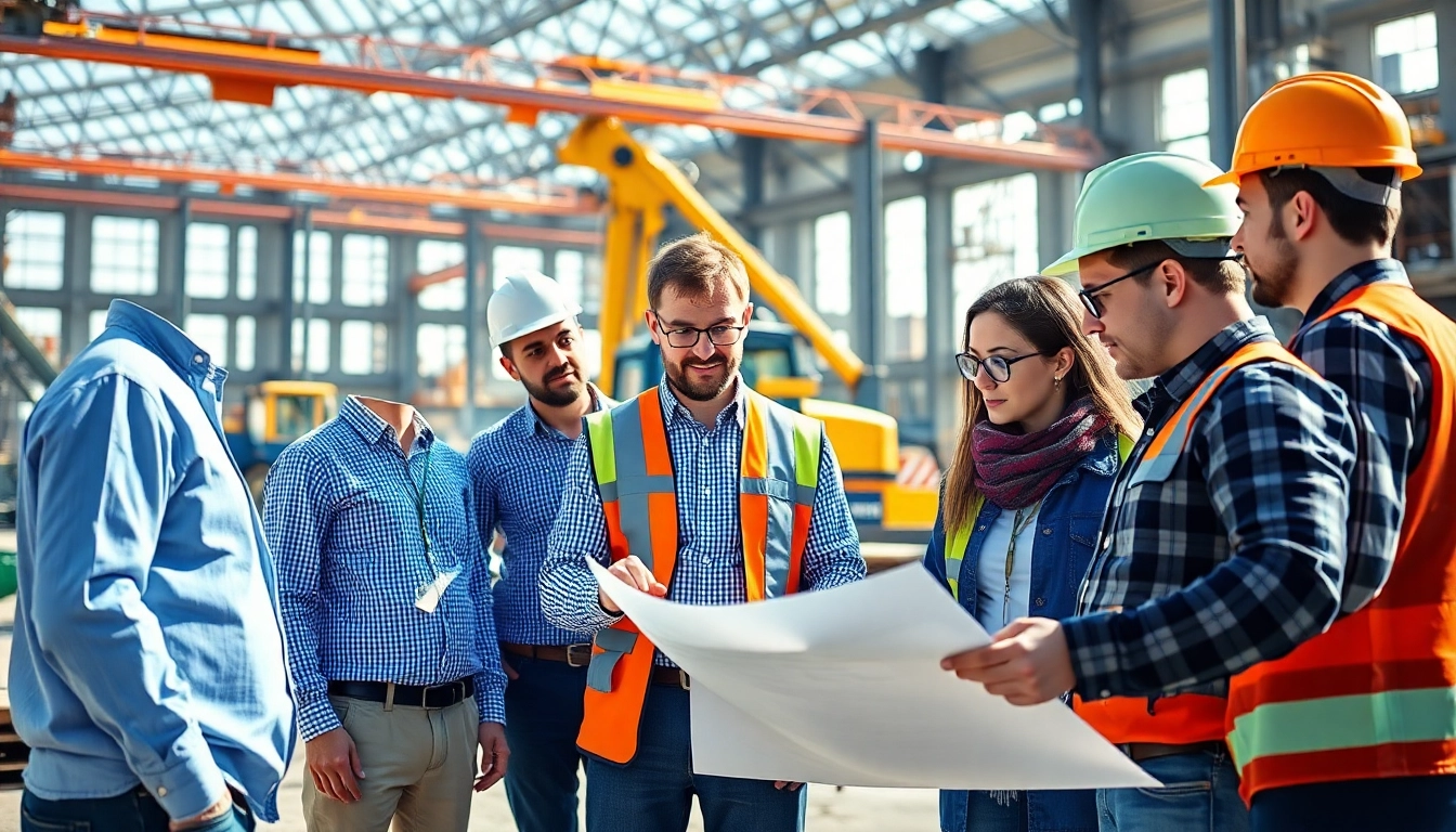 Team engaged in effective construction quality management at a vibrant construction site.