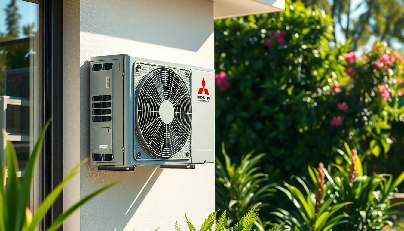 Highlighting a Mitsubishi mini split AC system enhancing modern home comfort.