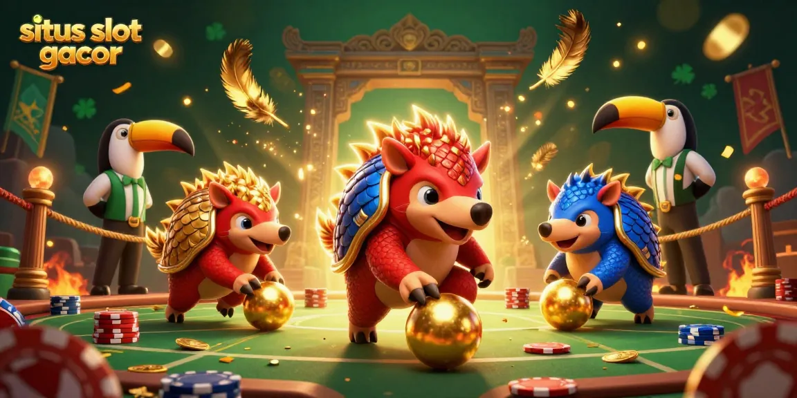 Experience situs slot gacor excitement as pangolins compete in a vibrant casino scene.