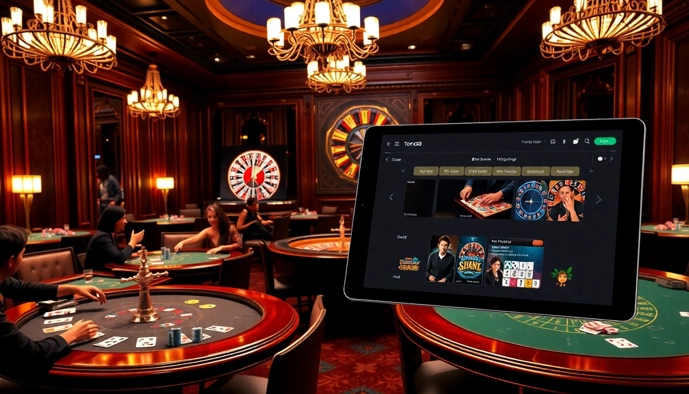 Experience high-stakes action at https://topxx88.com/ with vibrant casino tables and chips.