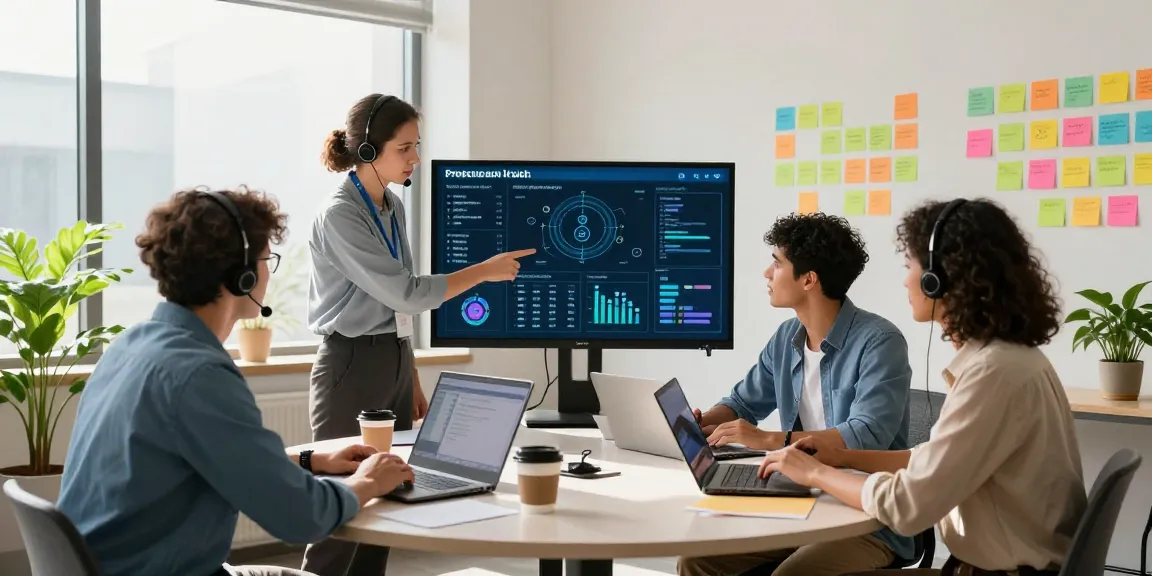 Team collaborating on small business it support services in a modern office.