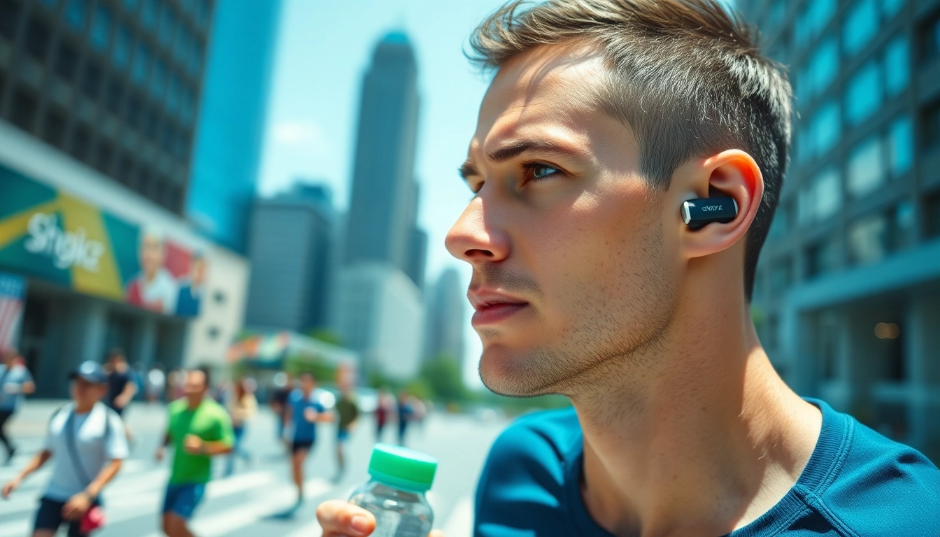 Experience Shokz bone conduction headphones used by an athlete in an urban setting.