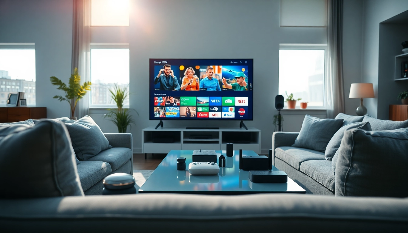 Découvrez la technologie avancée sur smartmetal-fontainebleau.fr avec un salon moderne et une configuration IPTV.