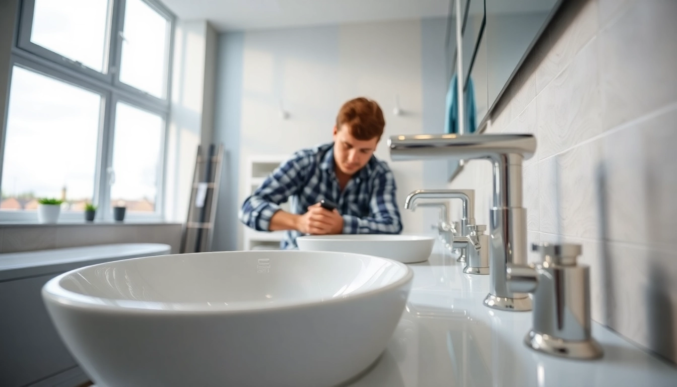 Sanitärinstallationsarbeiten durch sonni sanitär GmbH in hellen, modernen Badezimmern.