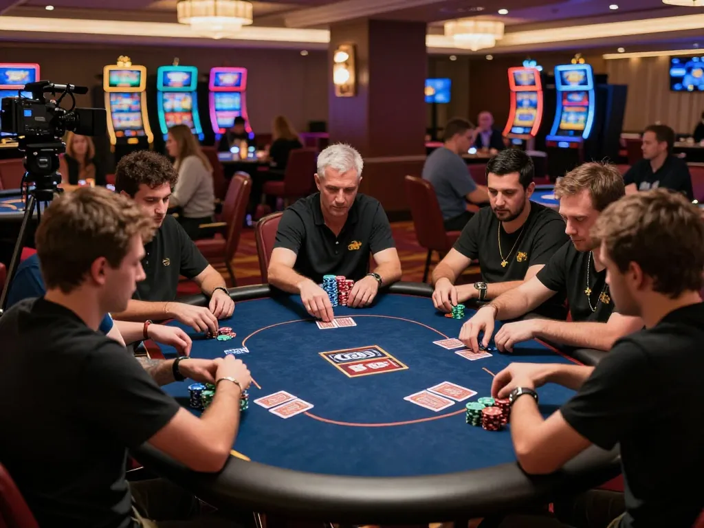 Engaging players at a W 88 poker tournament show intense strategic gameplay in a vibrant casino setting.