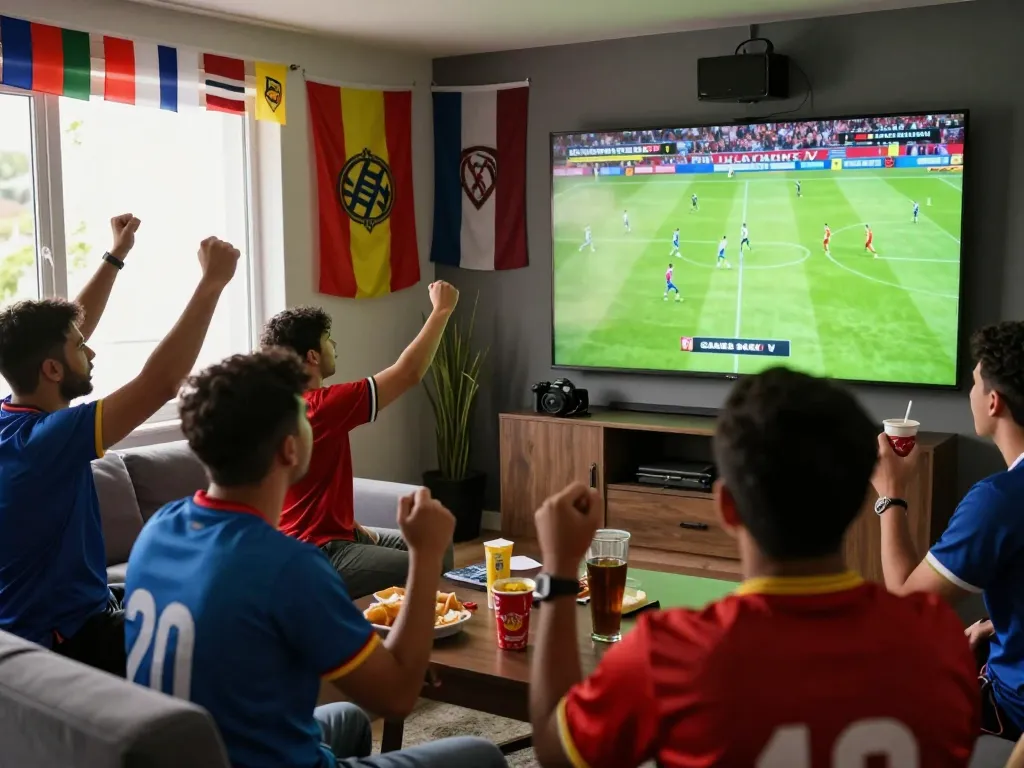 Cakhiatv streams live football matches, showcasing fans cheering with excitement.