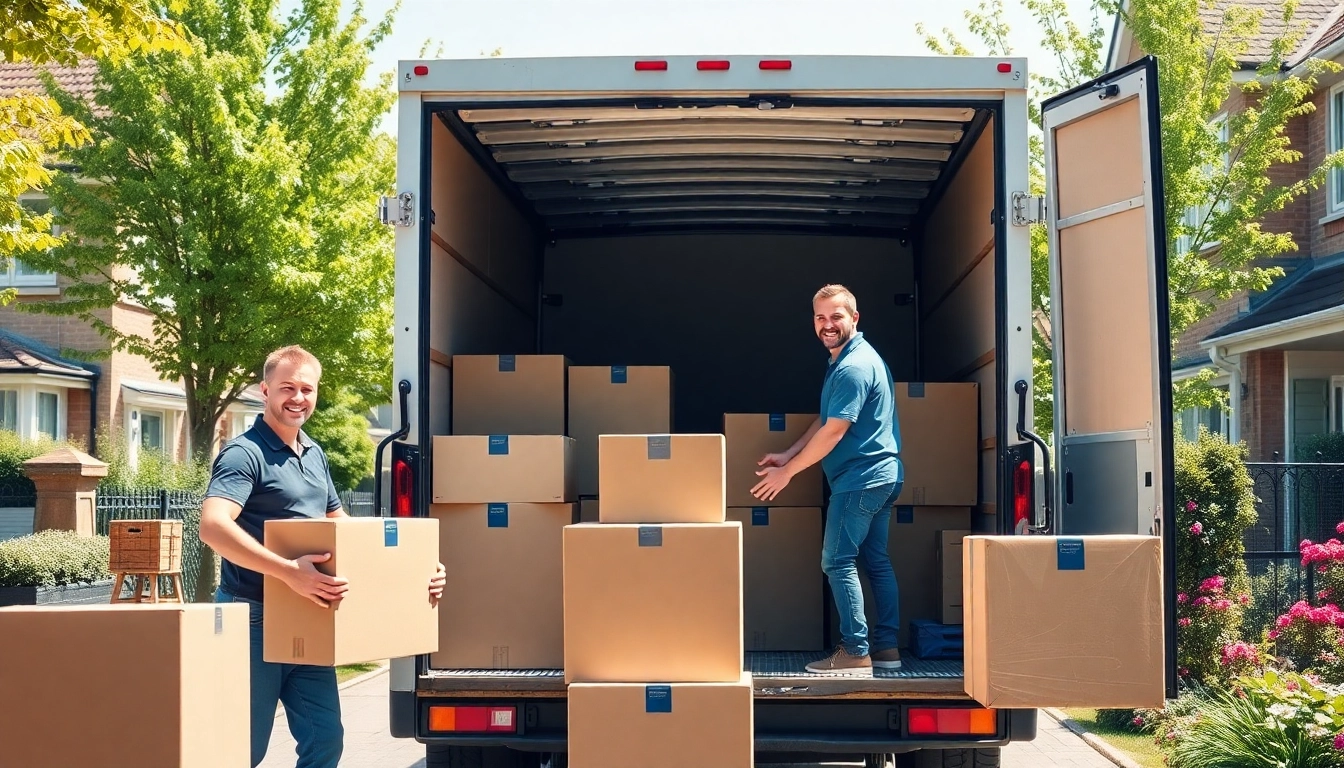 Efficient removals in cheltenham with professional movers loading boxes into a truck.