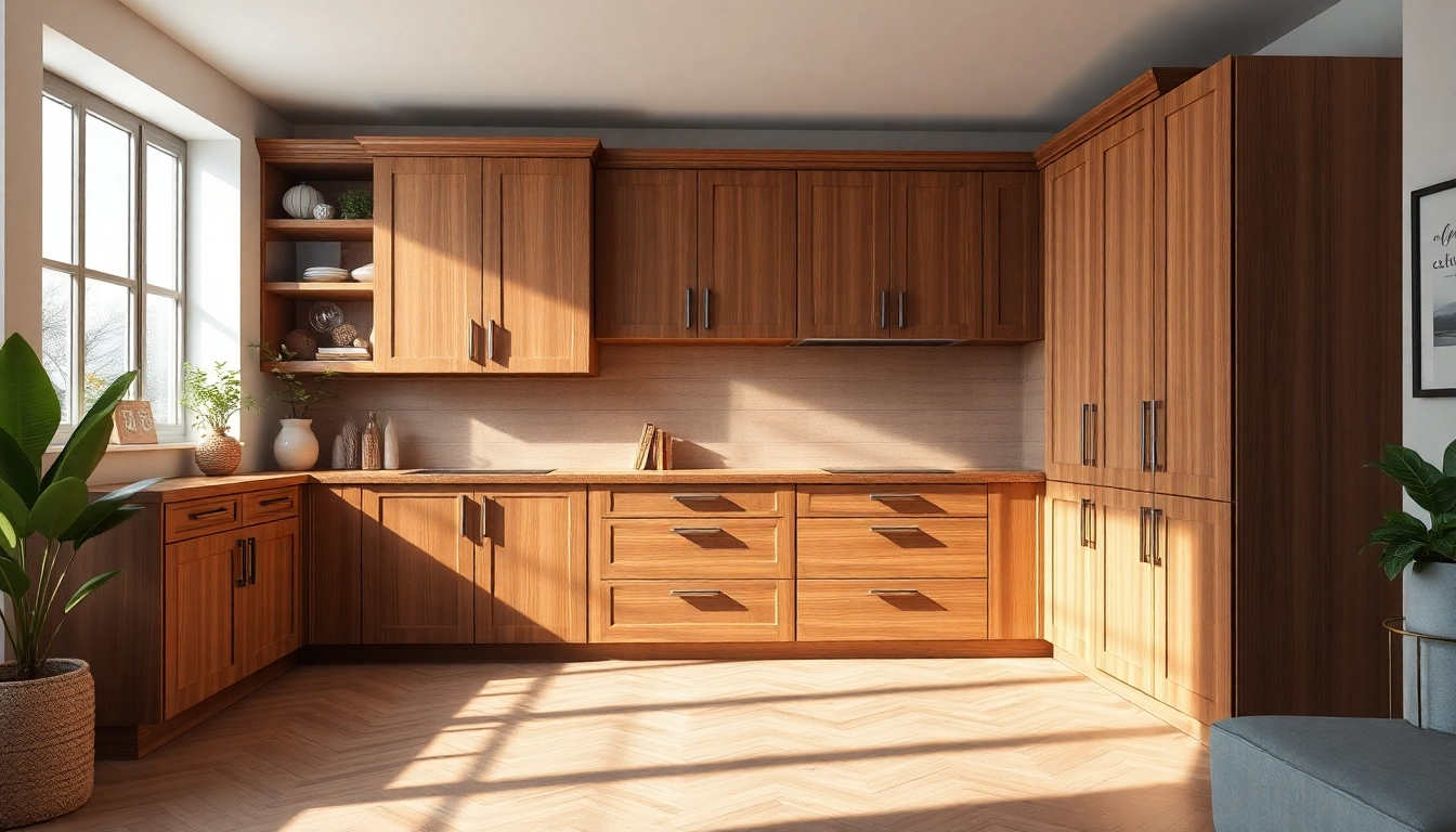 Beautiful custom cabinet accentuating a modern home interior with elegant wood textures.