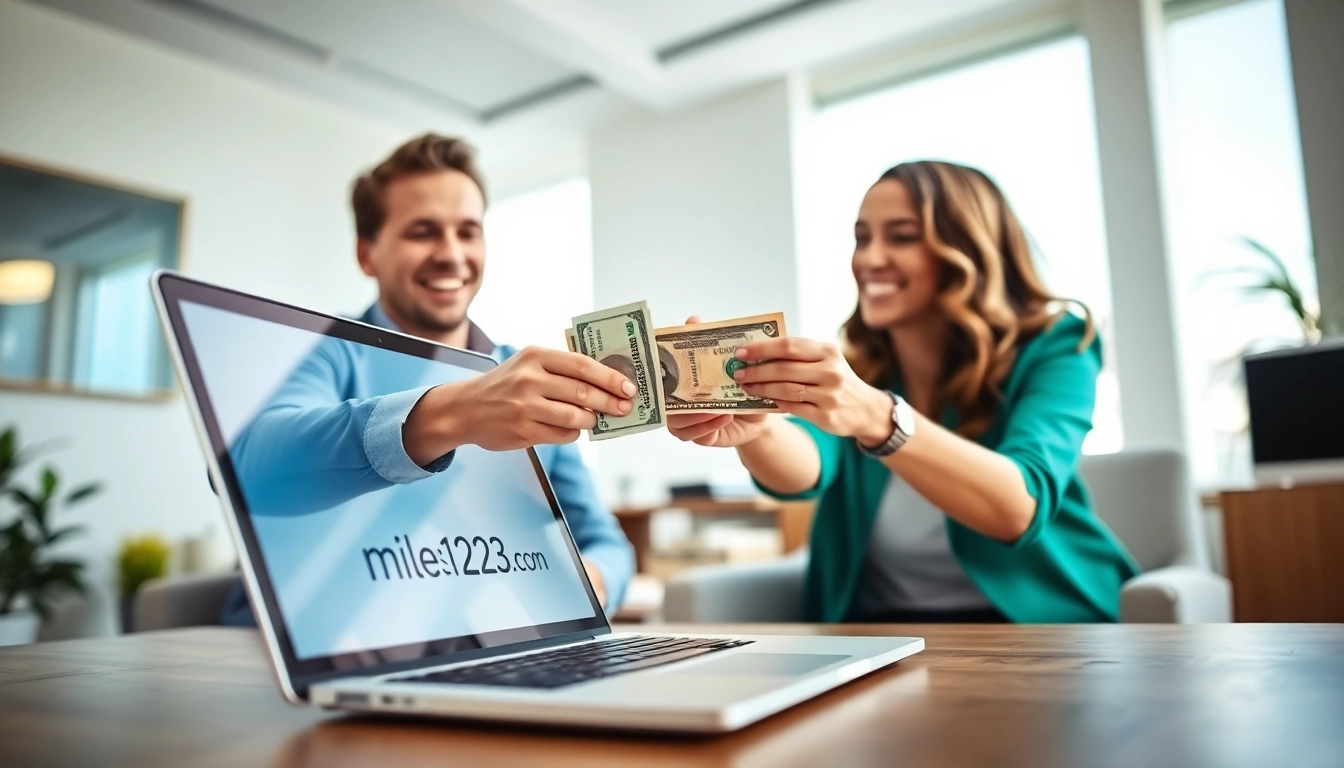 Engaging financial transaction at https://miles123.com showcasing secure selling of airline miles.