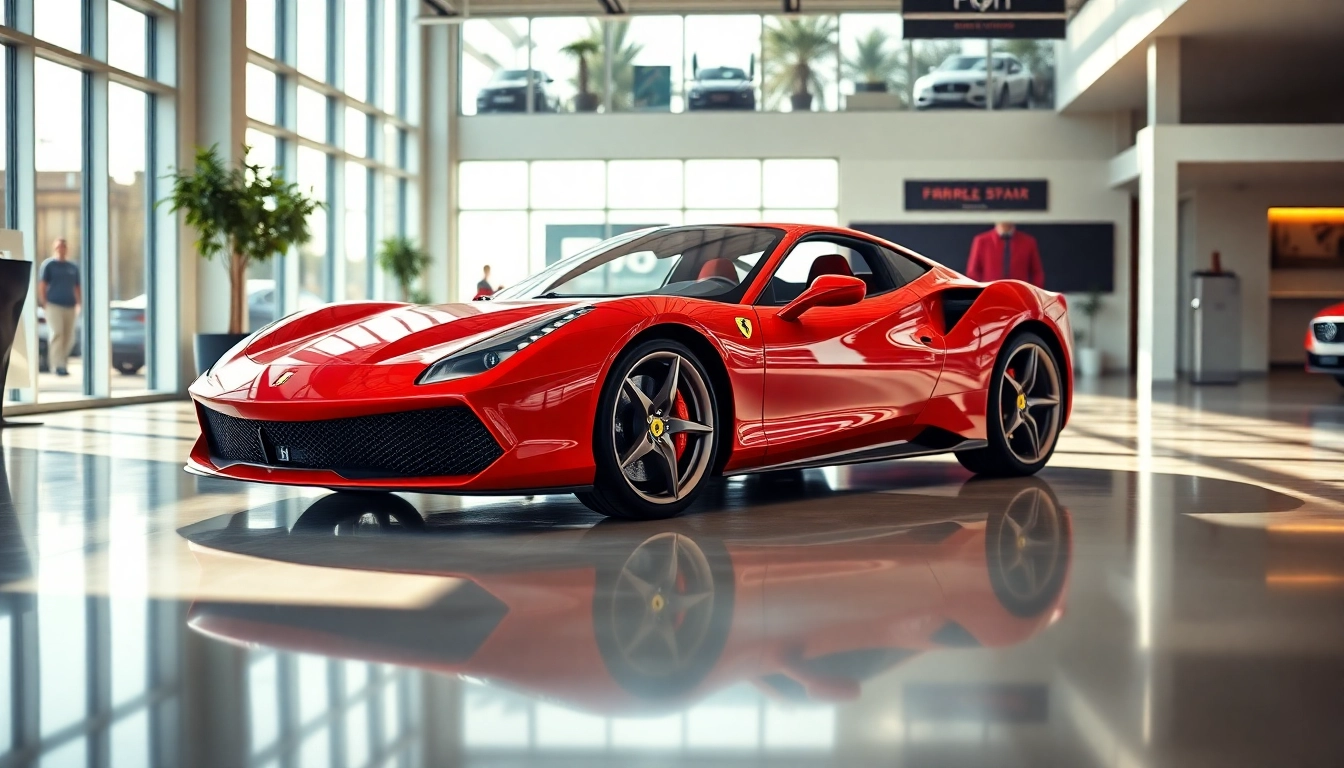 Experience the luxury of Ferrari dealership Johannesburg with a stunning sports car display.