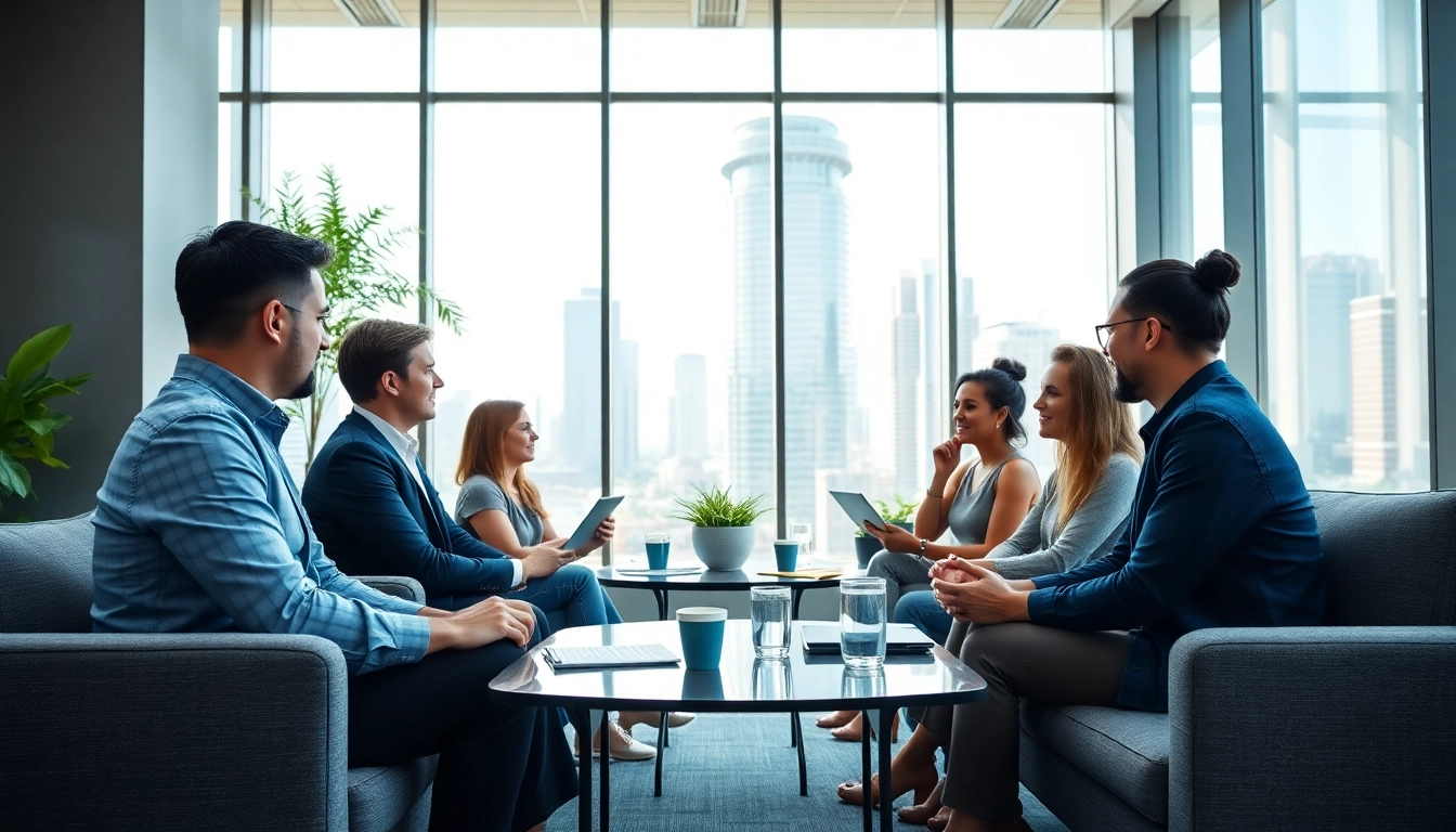 Engaged business meeting showcasing collaboration and professionalism in a modern office.