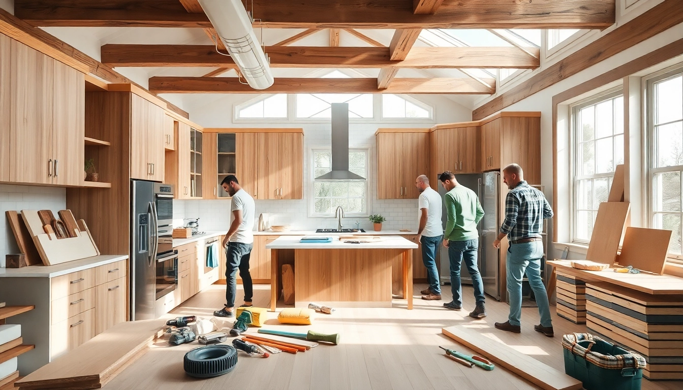 Enhance your home renovation with skilled craftsmen transforming a kitchen space.