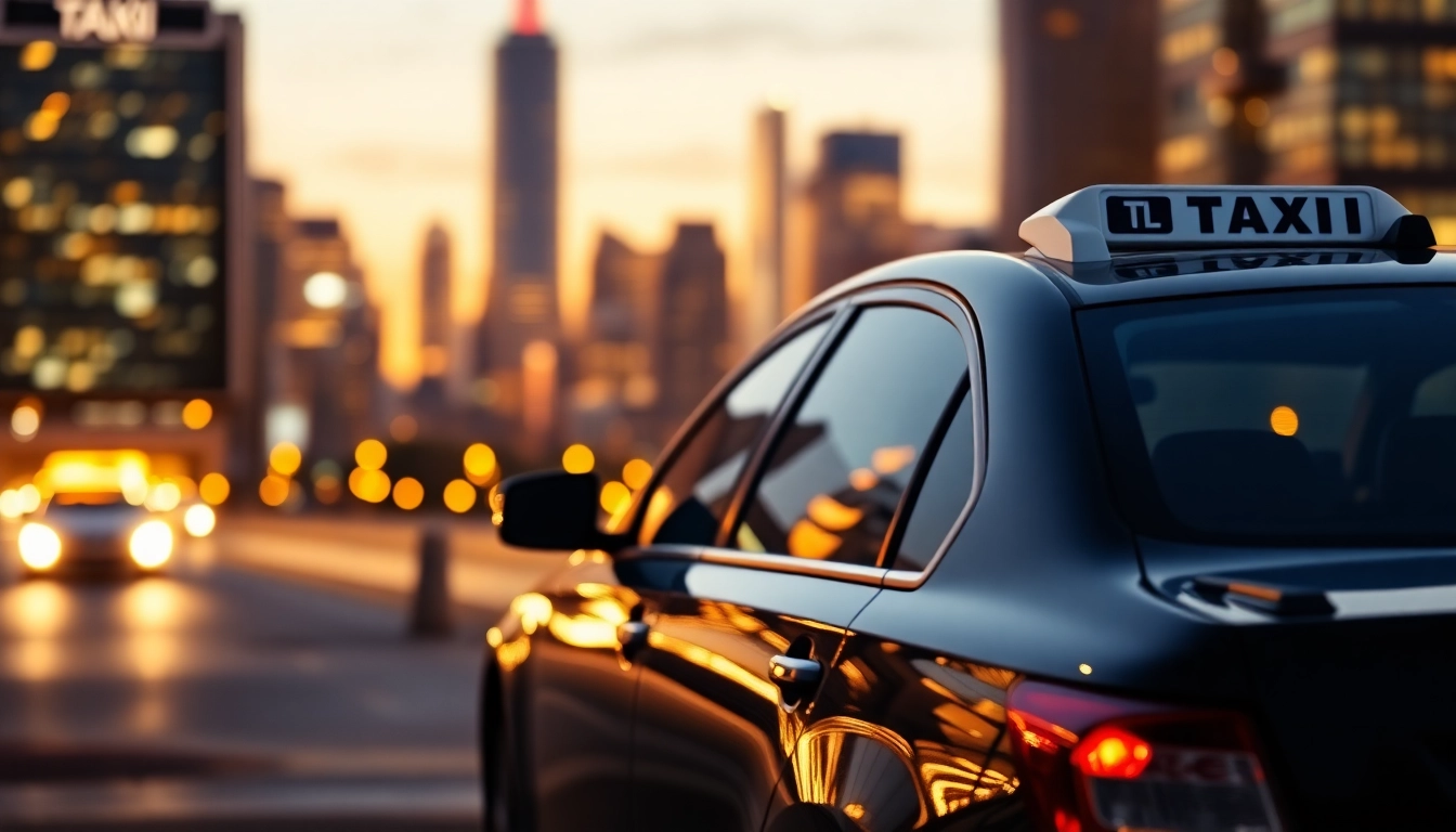 Book LONG DISTANCE TAXI TRANSFERS with our professional service, showcased in a vibrant urban atmosphere.