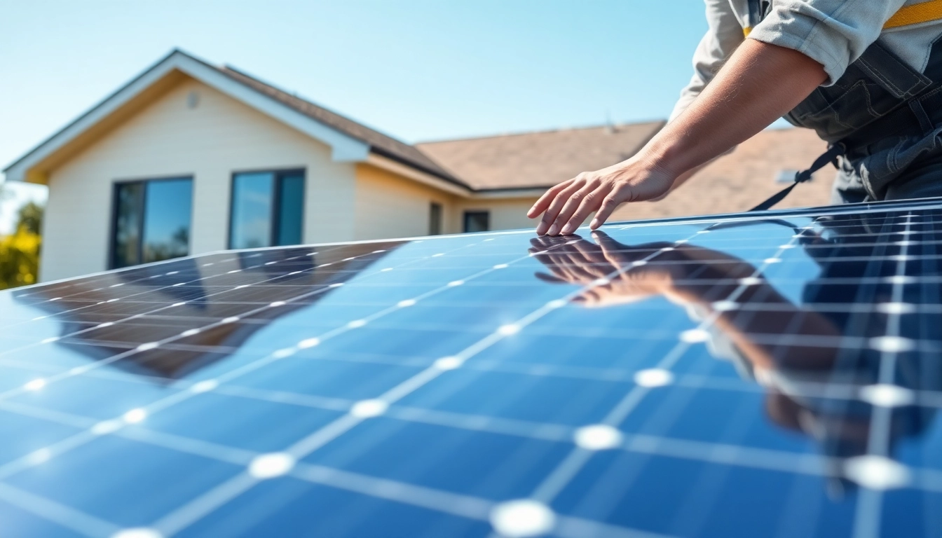 Piped Up technician expertly installing solar panels on a modern home roof.